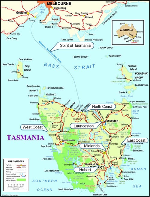 Tasmania Map