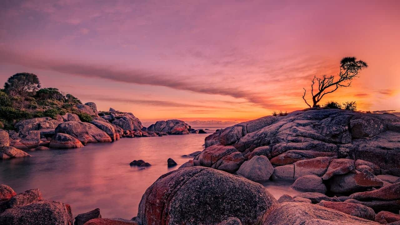 Tasmania Travel Beach During Sunset